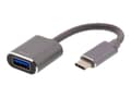 Miniatyrbild 1 av 5: DELTACO - USB-adapter - 24 pin USB-C (hane) till USB typ A (hona) - USB 3.1 Gen1 OTG - 3 A - 11 cm - rymdgrå