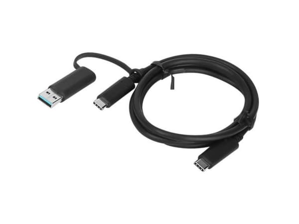 Lenovo - USB-kabel - 24 pin USB-C (hane) till 24 pin USB-C (hane) - 20 V - 5 A - 1 m - svart