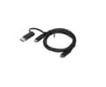 Miniatyrbild 2 av 5: Lenovo - USB-kabel - 24 pin USB-C (hane) till 24 pin USB-C (hane) - 20 V - 5 A - 1 m - svart