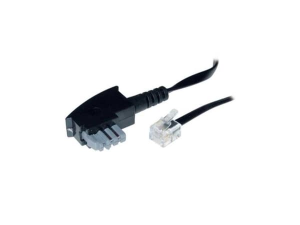 S-Conn 3m TAE-N - RJ11, 3 m, TAE-N, RJ11, Svart, Transparent, Hankoppling, Hankoppling