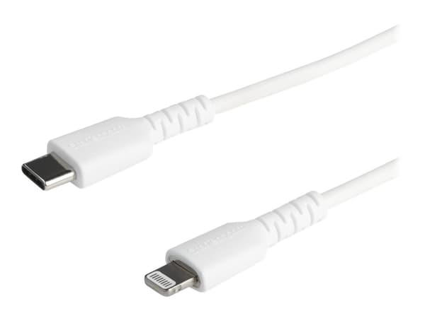 StarTech.com 1m tålig, vitt USB-C till Blixtkabel - Hård, tålig aramifiber USB typ A till Blixtladdare/synkron strömsladd - Apple MFi-certifierad iPa