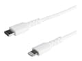 Miniatyrbild 4 av 5: StarTech.com 1m tålig, vitt USB-C till Blixtkabel - Hård, tålig aramifiber USB typ A till Blixtladdare/synkron strömsladd - Apple MFi-certifierad iPa