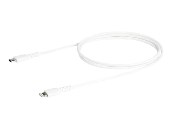 StarTech.com 1m tålig, vitt USB-C till Blixtkabel - Hård, tålig aramifiber USB typ A till Blixtladdare/synkron strömsladd - Apple MFi-certifierad iPa
