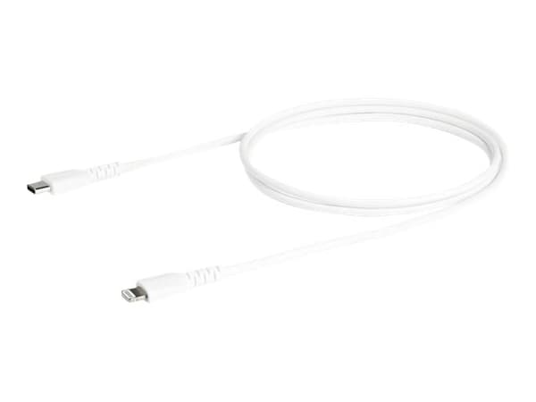 StarTech.com 1m tålig, vitt USB-C till Blixtkabel - Hård, tålig aramifiber USB typ A till Blixtladdare/synkron strömsladd - Apple MFi-certifierad iPa