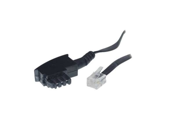 S-Conn 3m TAE F - RJ11, 3 m, TAE F, RJ11, Svart, Transparent, Hankoppling, Hankoppling