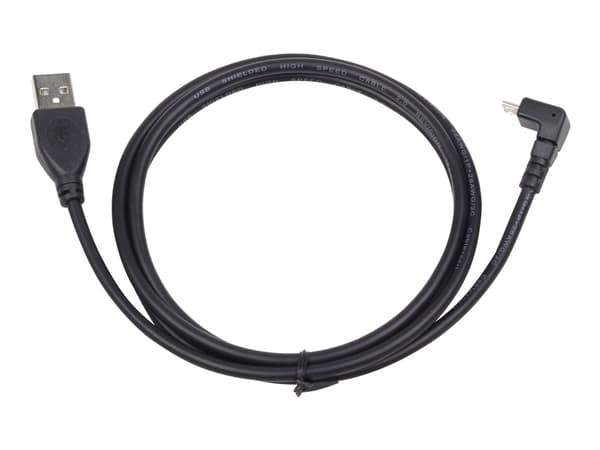 Gembird CCP-MUSB2-AMBM90-6 - USB-kaapeli - Micro-USB Type B (han) til USB (han) - 1,8 m - 90° stikforbindelse, formet - sortti