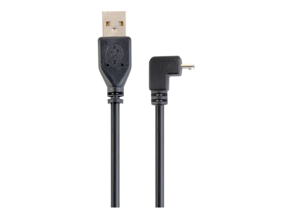 Gembird CCP-MUSB2-AMBM90-6 - USB-kaapeli - Micro-USB Type B (han) til USB (han) - 1,8 m - 90° stikforbindelse, formet - sortti