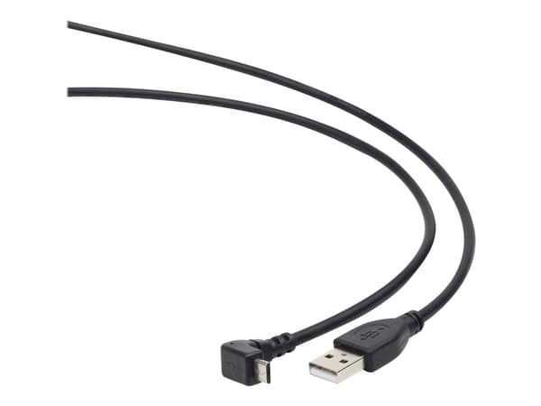 Gembird CCP-MUSB2-AMBM90-6 - USB-kaapeli - Micro-USB Type B (han) til USB (han) - 1,8 m - 90° stikforbindelse, formet - sortti
