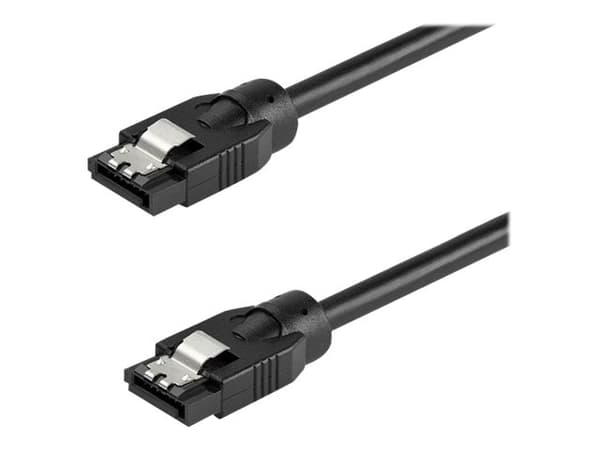 StarTech.com 0.3 m Round SATA Cable - Latching Connectors - 6Gbs SATA Cable - SATA-kabel - Serial ATA 150/300/600 - SATA (R) låst til SATA (R) låst -