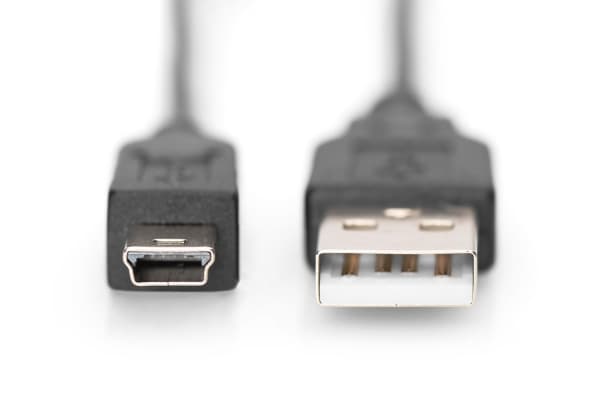 ASSMANN Basic - USB-kabel - mini-USB typ B (hane) till USB (hane) - USB 2.0 - 1.8 m - formpressad - svart