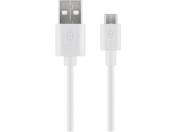 Goobay 77527, 1 m, USB A, Micro-USB B, USB 2.0, 480 Mbit/s, Hvit