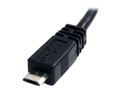 StarTech.com 6in Micro USB Cable - A to Micro B - USB to Micro B - USB 2.0 A Male to USB 2.0 Micro-B Male - 6-inches - Black (UUSBHAUB6IN) - USB-kabe