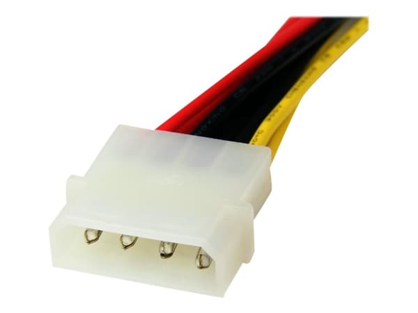 StarTech.com 12in LP4 to 2x SATA Power Y Cable Adapter - Molex to to Dual SATA Power Adapter Splitter - Strømadapter - 4-pin intern strøm (hann) til