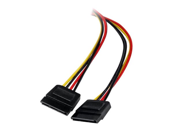StarTech.com 12in LP4 to 2x SATA Power Y Cable Adapter - Molex to to Dual SATA Power Adapter Splitter - Strømadapter - 4-pin intern strøm (hann) til