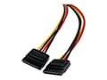 Miniatyrbilde 1 av 5: StarTech.com 12in LP4 to 2x SATA Power Y Cable Adapter - Molex to to Dual SATA Power Adapter Splitter - Strømadapter - 4-pin intern strøm (hann) til