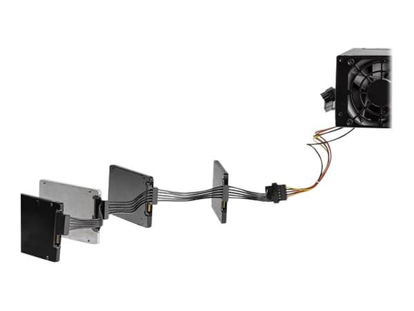 StarTech.com 15,7 tuuman (400 mm) SATA-virranjakajajakaja - M/F - 4x Serial ATA -virtakaapelin jakaja (PYO4SATA) - Strøm-jakaja - SATA strøm (han) ti