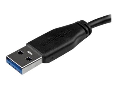 StarTech.com Slim Micro USB 3.0 kabel – 0,5 m - USB-kabel - Micro-USB typ B (hane) till USB typ A (hane) - USB 3.0 - 50 cm - formpressad - svart - fö
