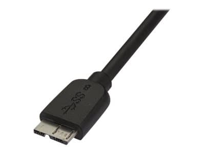 StarTech.com Slim Micro USB 3.0 kabel – 0,5 m - USB-kabel - Micro-USB typ B (hane) till USB typ A (hane) - USB 3.0 - 50 cm - formpressad - svart - fö