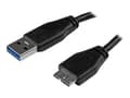 Miniatyrbild 1 av 5: StarTech.com Slim Micro USB 3.0 kabel – 0,5 m - USB-kabel - Micro-USB typ B (hane) till USB typ A (hane) - USB 3.0 - 50 cm - formpressad - svart - fö