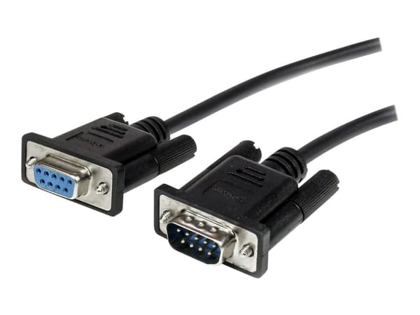 StarTech.com 1m Black Straight Through DB9 RS232 Serial Cable - M/F (MXT1001MBK) - Seriellforlengelseskabel - DB-9 (hann) til DB-9 (hunn) - 1 m - sva