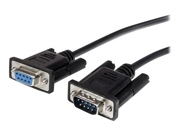 StarTech.com 1m Black Straight Through DB9 RS232 Serial Cable - M/F (MXT1001MBK) - Seriellforlengelseskabel - DB-9 (hann) til DB-9 (hunn) - 1 m - sva