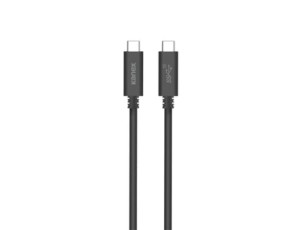 Kanex - USB-kabel - 24 pin USB-C (hane) till 24 pin USB-C (hane) - USB 3.0 - 5 A - 1 m - svart