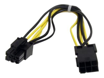 StarTech.com 8in 6 pin PCI Express Power Extension Cable - Power extension cable - 6 pin PCIe power (M) to 6 pin PCIe power (F) - 7.9 in - black - PC