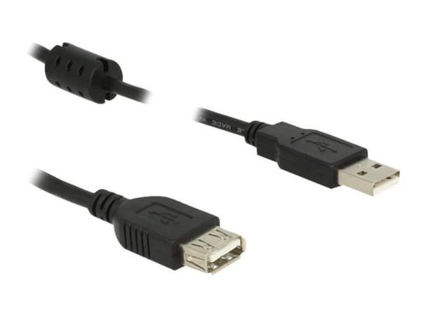 Delock - USB-forlengelseskabel - USB (hunn) til USB (hann) - USB 2.0 - 50 cm - formstøpt - svart