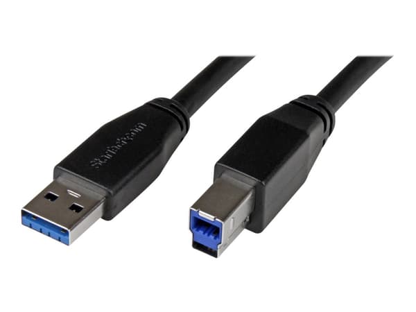 StarTech.com Aktiv USB 3.0 USB-A till USB-B-kabel - 10 m - USB-kabel - USB Type B (hane) till USB typ A (hane) - USB 3.0 - 10 m - formpressad - svart