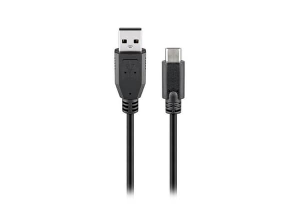 Goobay 55466, 1 m, USB C, USB A, USB 2.0, 0,48 Gbit/s, Svart