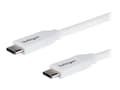 Miniatyrbild 4 av 5: StarTech.com USB C to USB C Cable - 6 ft / 2m - 5A PD - M/M - White - USB 2.0 - USB-IF Certified - USB Type C Cable - USB C Charging Cable (USB2C5C2M
