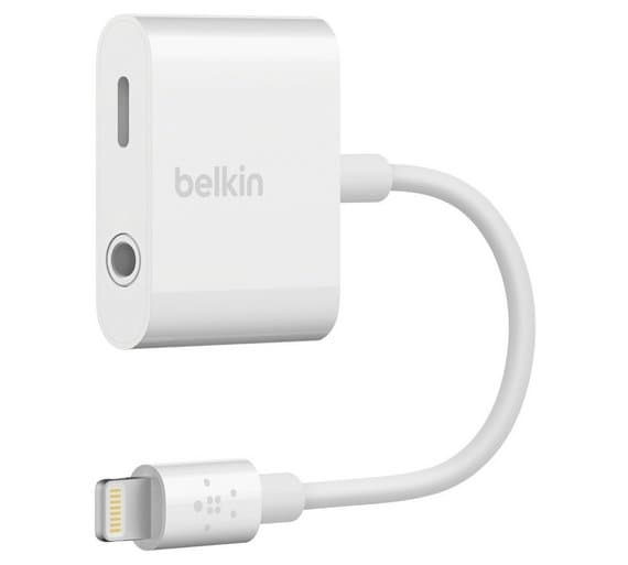 Belkin RockStar, Valkoinen, Lightning, Lightning + 3.5mm, Uros, Naaras