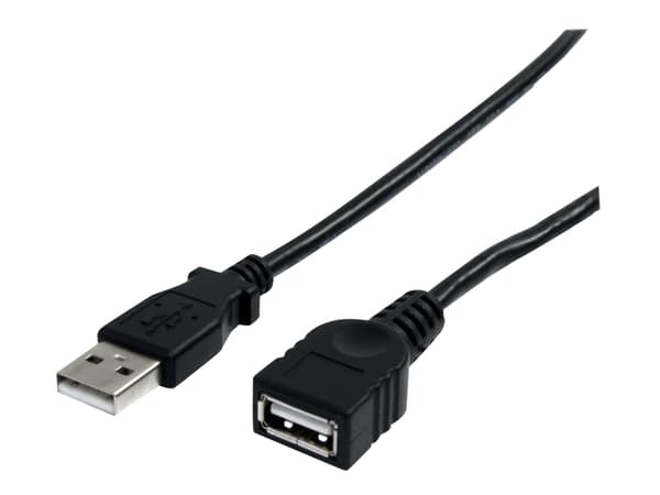 StarTech.com 3 m svart USB 2.0-förlängningskabel A till A – M/F