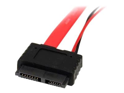 StarTech.com 12in Slimline SATA to SATA with LP4 Power Cable Adapter (SLSATAF12) - SATA-kabel - Serial ATA 150/300/600 - Slimline SATA (hunn) til SAT
