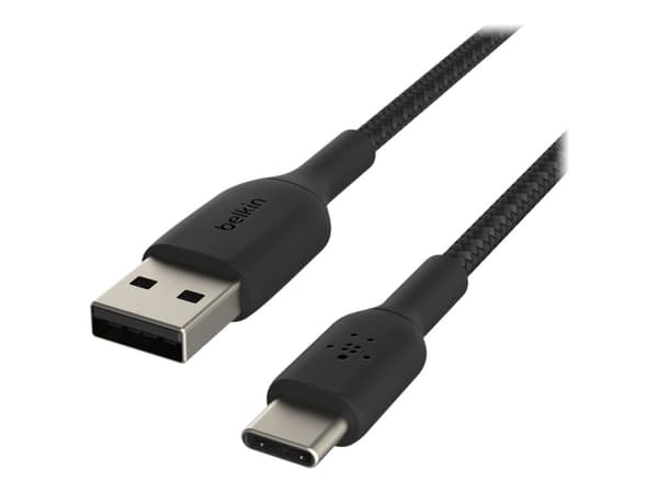 Belkin BoostCharge - USB-kabel - 24 pin USB-C (hane) till USB (hane) - 3 m - svart