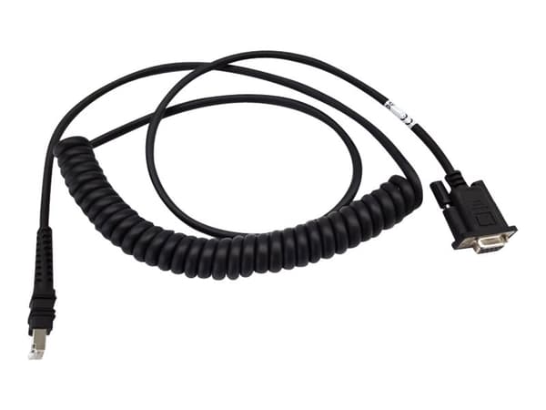 Zebra - Strömkabel / seriell kabel - DB-9 (hona) - 12 V - 2.74 m - lindad, tumskruvar - för Zebra VC80X
