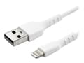 Miniatyrbild 3 av 5: StarTech.com 2m tålig vitt USB-A till Blixtkabel - Tungt, robust aramifiber USB typ A till Blixtladdare/synkron strömsladd - Apple MFi-certifierad iP