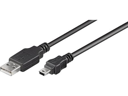 VIVOLINK USB-kabel, USB-A till Mini USB b 5 stift, hane-hane, färg: svart, längd: 1,8 meter