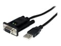 Miniatyrbild 1 av 5: StarTech.com USB till nollmodem RS232 DB9 seriell DCE-kabeladapter med 1 port och FTDI - Seriell adapter - USB 2.0 - RS-232 - svart