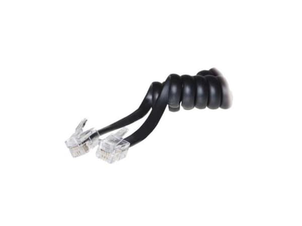 S-Conn 2m RJ10, 2 m, RJ10, RJ10, Svart, Transparent, Hankoppling, Hankoppling