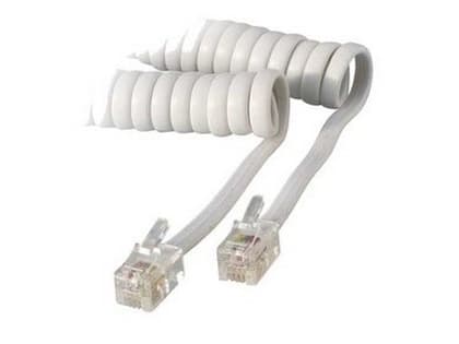 S-Conn 4m RJ10, 4 m, RJ10, RJ10, Transparent, Vit, Hankoppling, Hankoppling