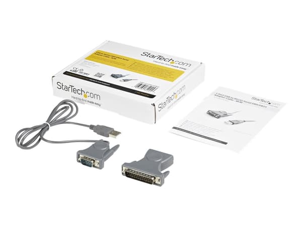 StarTech.com ICUSB232DB25 seriella kablar Grå 0,9 m USB Type-A DB-9