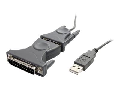 StarTech.com ICUSB232DB25 seriella kablar Grå 0,9 m USB Type-A DB-9