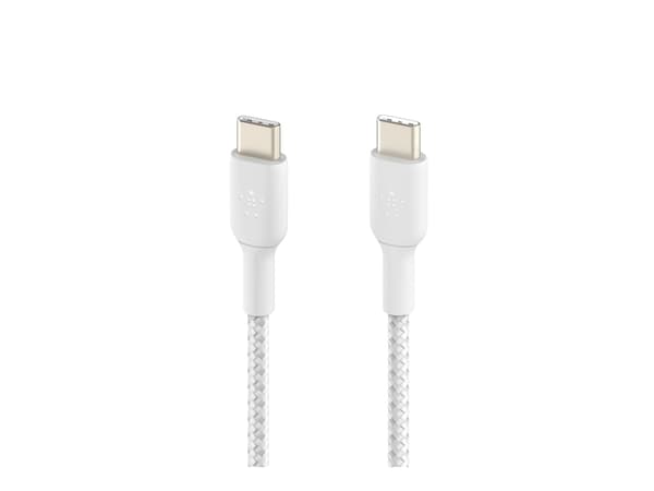 Belkin BoostCharge - USB-kabel - 24 pin USB-C (hane) till 24 pin USB-C (hane) - 1 m - vit