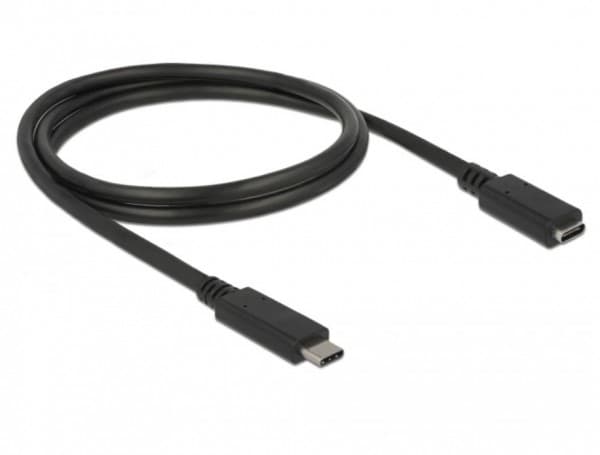 Delock - USB-forlengelseskabel - 24 pin USB-C (hann) til 24 pin USB-C (hunn) - USB 3.1 Gen 1 - 3 A - 50 cm - svart