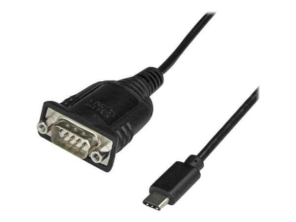 StarTech.com USB C to Serial Adapter Cable with COM Port Retention, 16" (40cm) USB Type C to RS232 (DB9) Serial COM Port Converter Cable, For PLCs, S