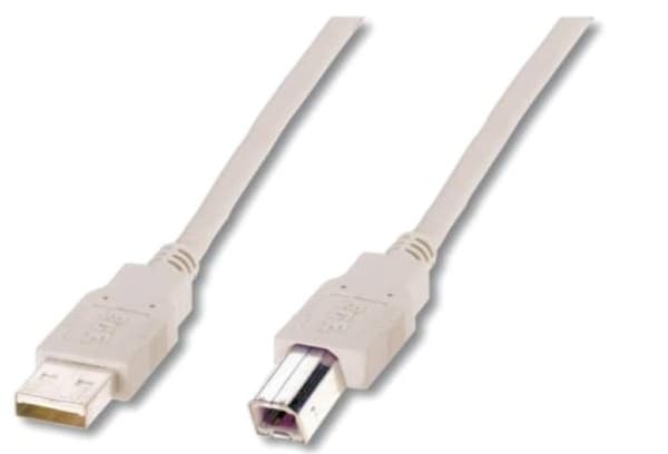ASSMANN - USB-kabel - USB typ B (hane) till USB (hane) - USB 2.0 - 3 m - formpressad - beige