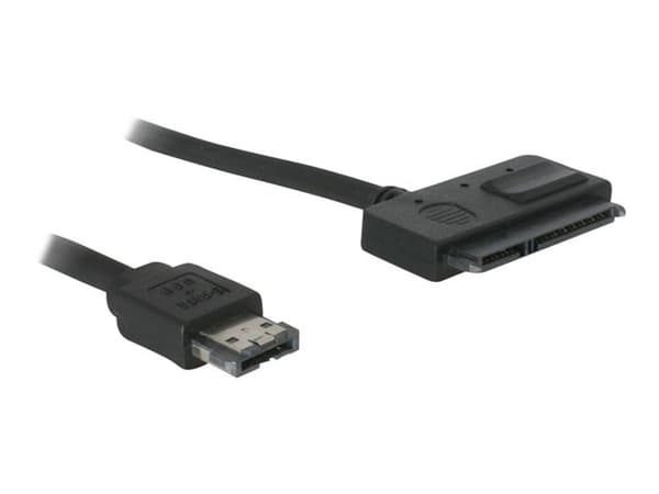 DeLOCK Cable Power Over eSATA > SATA 22pin, 0,5 m, eSATAp, Musta