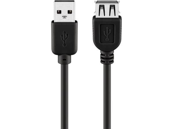 Goobay 93600, 3 m, USB A, USB A, USB 2.0, 0,48 Gbit/s, Svart