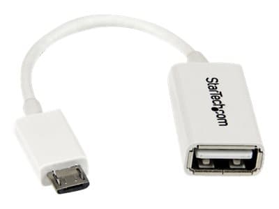 StarTech.com UUSBOTGW USB-kabel 0,127 m USB 2.0 Micro-USB B USB A Hvit